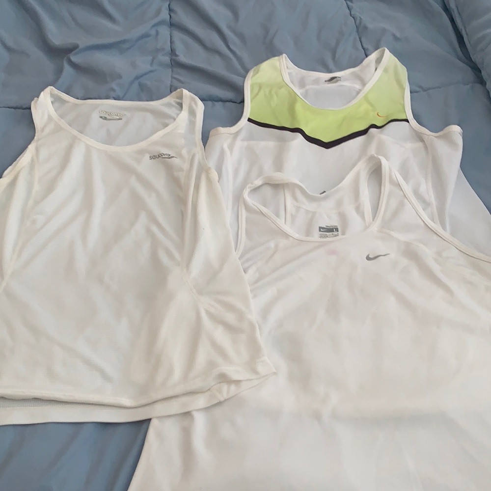 White Running shirts